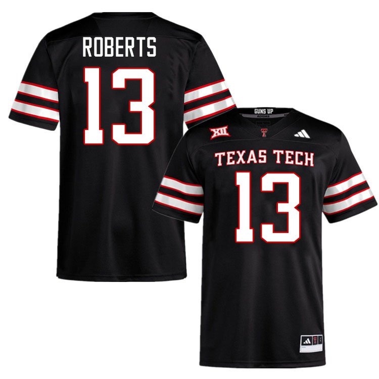 #13 Ben Roberts Texas Tech Red Raiders Jerseys College Football Uniforms Stitched-Black